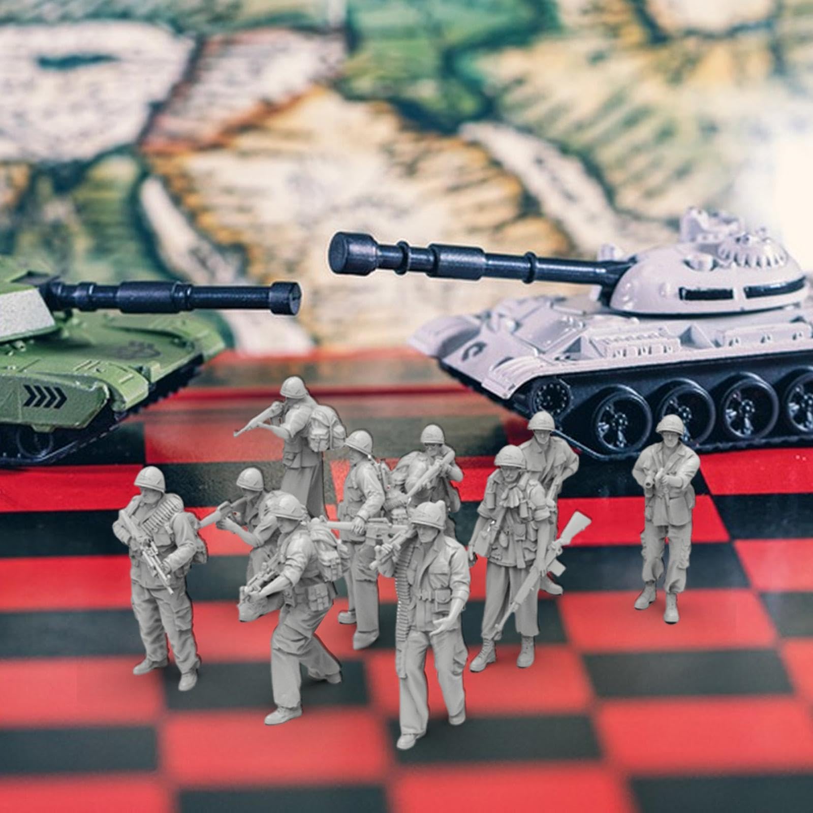 戦車と兵士フィギュアのジオラマ Amazon | Qialexicon 1/72スケール兵士フィギュア10体セット